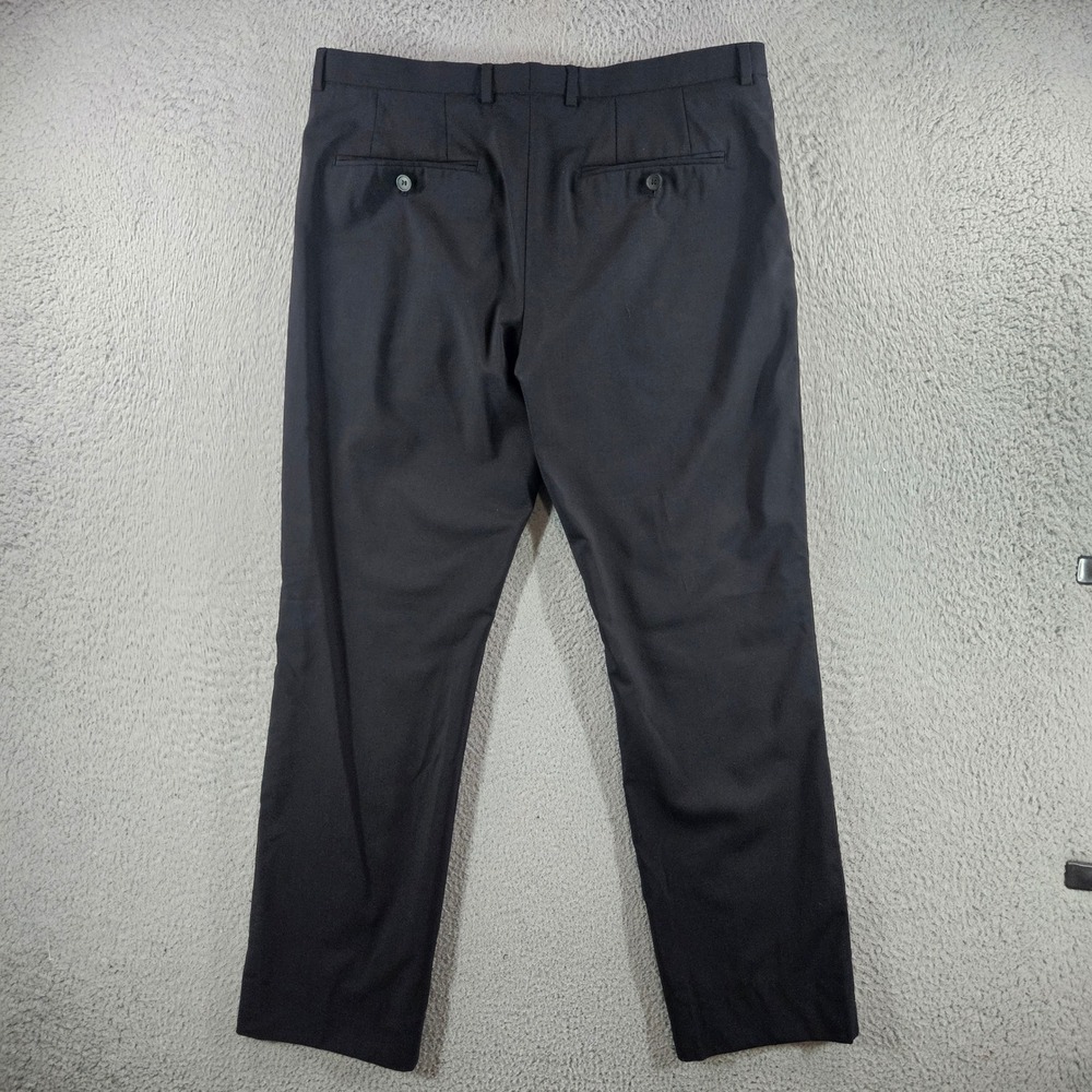 Hugo Boss Amaro Helse Mens Black Virgin Wool Blend Pleated Dress Pants 34x29 - Picture 5 of 11